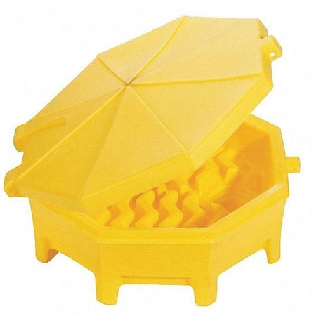 Drum Funnel w/Hinged Lid,Yl,29"O.D.x11"H