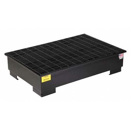 Spill Pallet, 66 gal Spill Capacity, 2 Drums, 2,500 lb Load Capacity