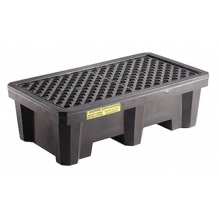 Spill Pallet, 66 gal Spill Capacity, 2 Drums, 1,500 lb Load Capacity