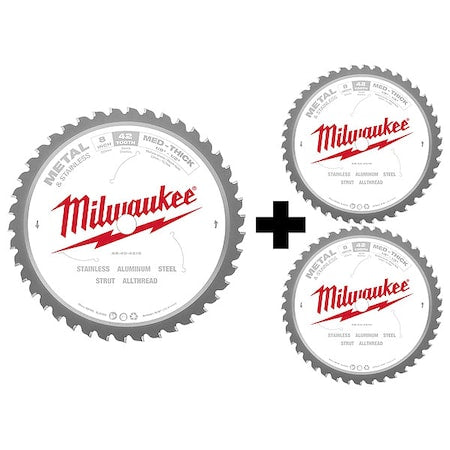 8" Metal & Stainless Cutting Circular Saw Blade (3-Pack)
