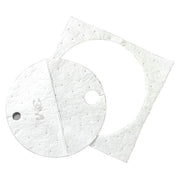 Sorbent Pad, 32 gal, 22 in Dia., Oil, White, Polyester, Polypropylene, Synthetic Fibers