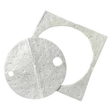 Sorbent Pad, 12 gal, 22 in Dia., Universal, Gray, 25 PK