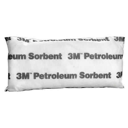 Sorbent Pillow, 13 gal, 7 in x 15 in, Oil, White, 16 PK