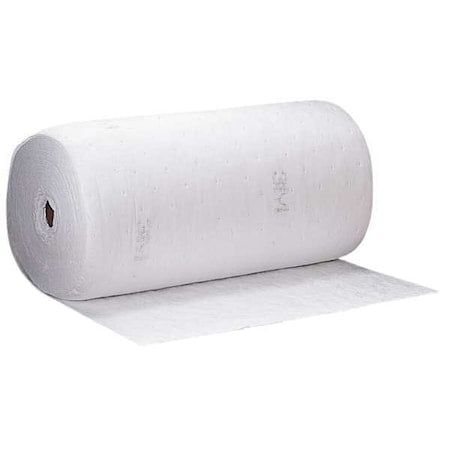 Sorbent Roll, 73 gal, 3 ft x 144 ft, Oil, White, Polyester, Polypropylene