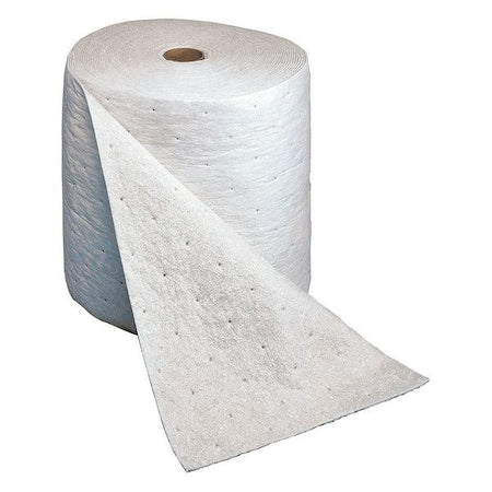 Sorbent Roll, 31 gal, 15 1/2 in x 150 ft, Oil, Gray, Polyester, Polypropylene