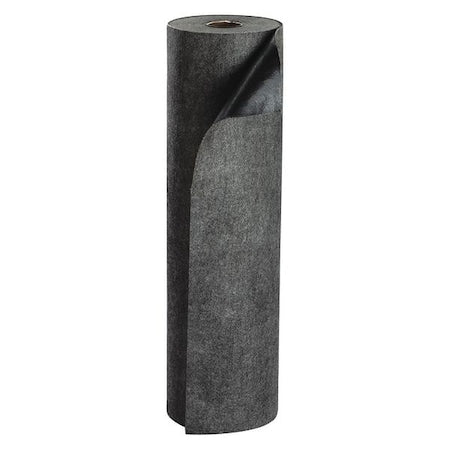 Sorbent Roll, 10 gal, 3 ft x 300 ft, Oil, Gray, Polyester, Polypropylene, Synthetic Fibers