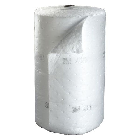 Sorbent Roll, 73 gal, 3 ft x 144 ft, Oil, White, Polyester, Polypropylene, Synthetic Fibers