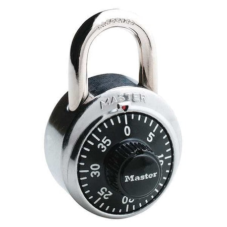 Combination Padlock, Center, Black/Silver