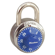 Combination Padlock, Center, Blue/Silver
