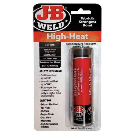 Putty, 2 oz Container Size, Tube, High-Heat, Dark Gray