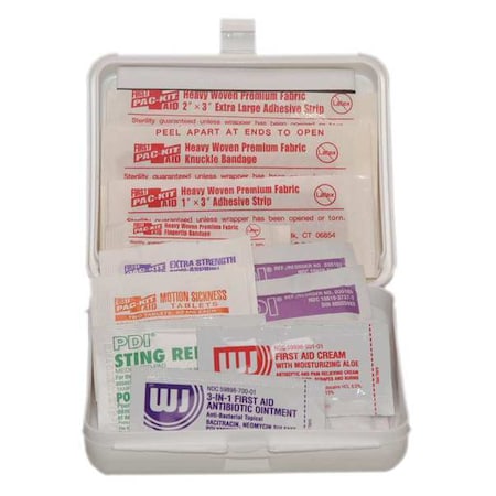 First Aid Kit and Housing, Plastic 32 Components, 5 People Served
