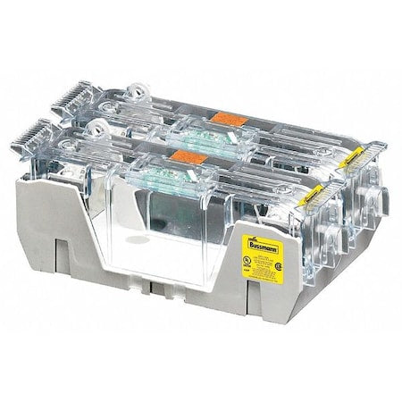 Open Fuse Block, 70 to 100A Amp Range, 250V AC/DC Volt Rating, 2 Poles, Box Lug