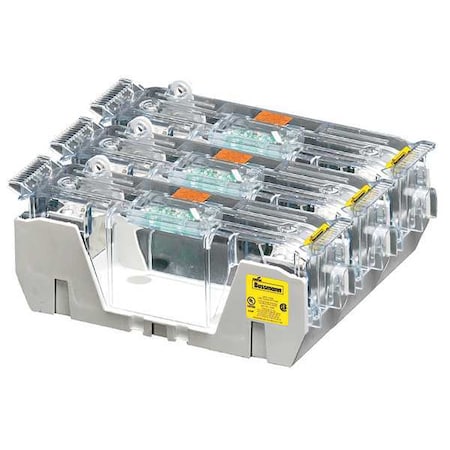 Open Fuse Block, R UL Class, 250V AC/DC Volt Rating, 3 Poles, Box Lug