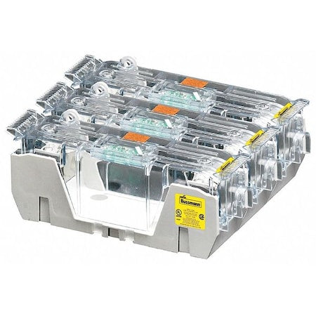 Open Fuse Block, 450 to 600A Amp Range, 250V AC/DC Volt Rating, 3 Poles, Box Lug