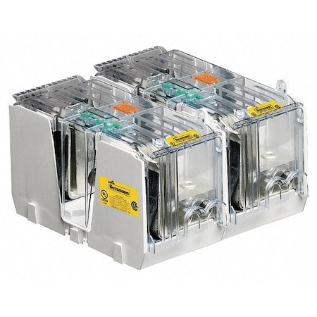 Open Fuse Block, 450 to 600A Amp Range, 600V AC/DC Volt Rating, 2 Poles, Box Lug