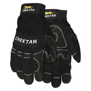 MCR Safety Multi-Task Mechanics Gloves, Synthetic Leather Palm, Spandex Back, L, Black