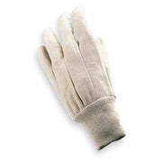 Canvas Gloves, Cotton/Polyester, None Uncoated, Knit, Beige, L, 1 PR