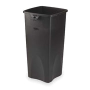Untouchable(R) 23 gal Square Heavy Duty Plastic Can, Black, None, Plastic, 15 1/2 in
