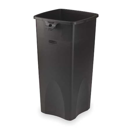 Untouchable(R) 23 gal Square Heavy Duty Plastic Can, Black, None, Plastic, 15 1/2 in