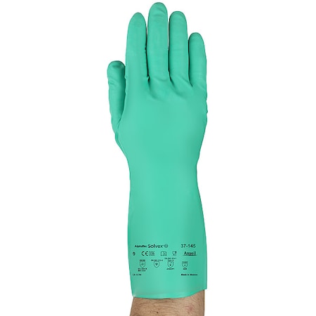 AlphaTec(R) Solvex Chemical Resistant Gloves, Nitrile, 13 in L, 11 mil, Green, 11, 1 PR