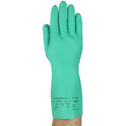 AlphaTec(R) Solvex Chemical Resistant Gloves, Nitrile, 13 in L, 11 mil, Green, 9, 1 PR