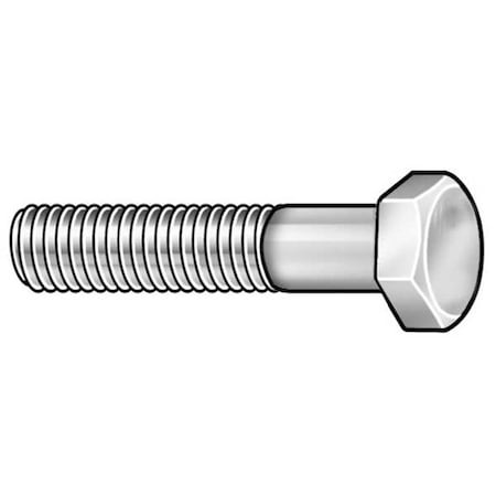 18-8, 1"-8 Hex Head Cap Screw, Plain Stainless Steel, 3-1/2 in L