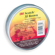 Vinyl Electrical Tape, 35, Scotch, 3/4 in W x 66 ft L, 7 mil thick, Brown, 1 Pack