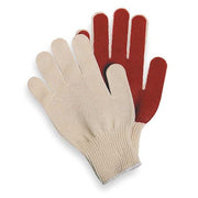 Coated Gloves, PVC, Flat, Palm, 2 Abrasion Level, Red, S (7) 1 PR