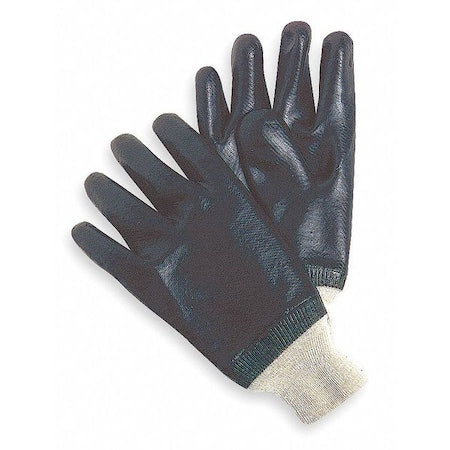 Condor Chemical Resistant Gloves, Cotton Jersey, 10.25 in L, Black, L, 1 PR
