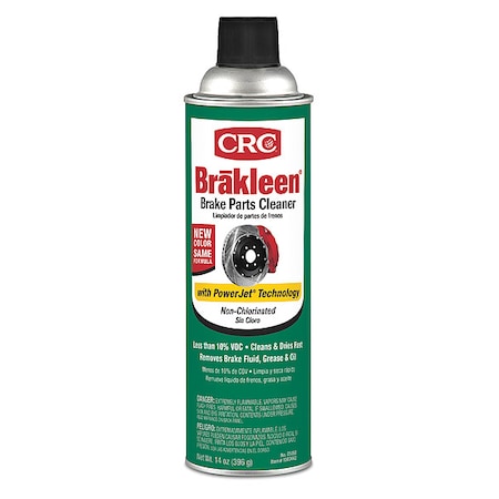 Brake Parts Cleaner, Brakleen, Aerosol Spray Can, 14 oz, Solvent, Non-Chlorinated, Flammable, Clear