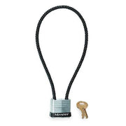 Padlock, Keyed Alike, Flexible Shackle, Steel Body, Steel Shackle