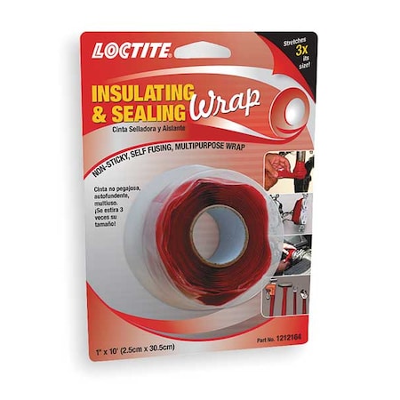 Repair Tape, Silicone, Red, 3-3/8 yd L