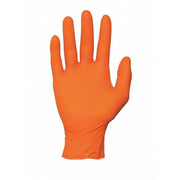 N48, Disposable Gloves, 5.00 to 5.99 mil Palm, Nitrile, Powder-Free, 2XL (10 1/2), 100 PK, Orange