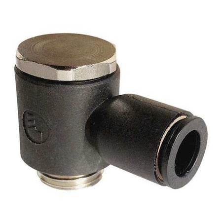 Push-Fit Adapter Fitting, 5/32 in or 4mm Tube Size, Fiberglass-Reinforced Nylon, Black, 10 PK