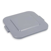 BRUTE(R) 28 gal Trash Can Lid, Flat Gray, Resin, 0 Openings 22 in W/Dia