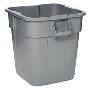 BRUTE 28 gal Square Heavy Duty Plastic Can, Gray, None, Plastic, 21 1/2 in