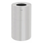 Atrium(R) 35 gal Round Indoor Metal Can, Satin Aluminum, None, Aluminum, Not Applicable