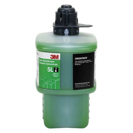 Quat Disinfecting Cleaner, 2L Bottle, Pleasant, Green