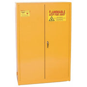 Hazardous Material Storage Cabinet, 60 gal, 5 Shelves, Steel, 43 in W x 65 in H x 18 in D, Yellow