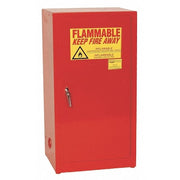 Hazardous Material Storage Cabinet, 16 gal, 1 Shelves, Steel, 23 1/4 in W x 44 in H x 18 in D, Red