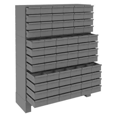 Steel Enclosed Bin Shelving, 12 1/4 in D x 48-1/8 in H x 34 in W, 12 Shelves, Gray