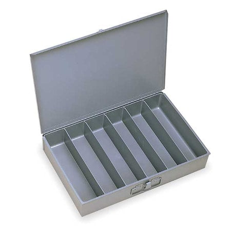 Steel, 6 compartments, 12 1/2 in D x 3 1/8 in H x 18 3/8 in W