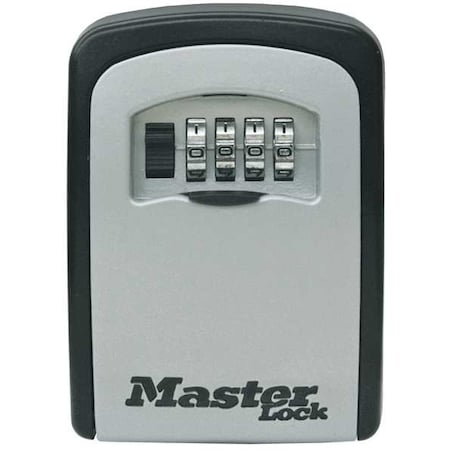 Lock Box, Surface, Height 4 1/2 in, Metal, Black, Key Capacity 5, Includes Mounting Hardware