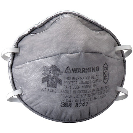 Disposable Respirator, Nuisance Organic Vapor, R95, Molded, Dual, Non-Adjustable, Metal Nose Clip