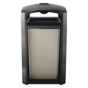 Landmark Series(R) 50 gal Square Outdoor Can, Black, None, Plastic, 26 in