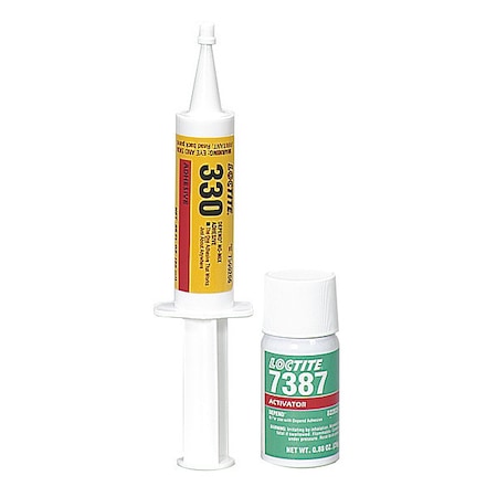 Acrylic Adhesive, 25 ml, Syringe, Yellow, 330 Series, 5 min Functional Cure