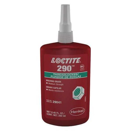 Wicking Threadlocker, LOCTITE 290, Green, Medium Strength, Liquid, 250 mL Bottle