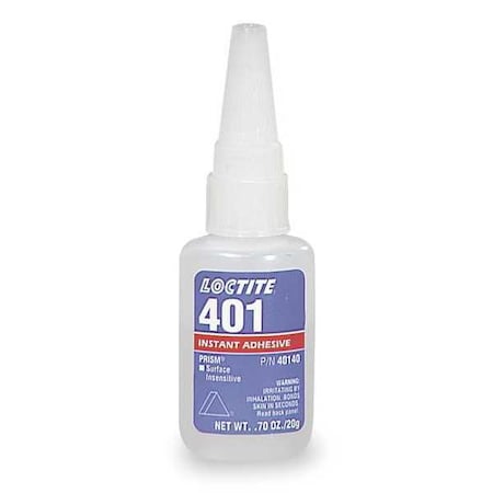 Instant Adhesive, Series 401, 20 g, Bottle, Clear