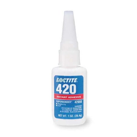 Instant Adhesive, 420 Series, Clear, 1 oz, Bottle