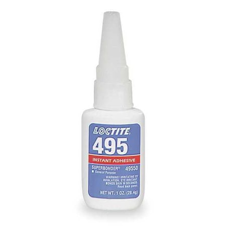 Instant Adhesive, 1 fl oz, Bottle, Clear, Superbonder 495